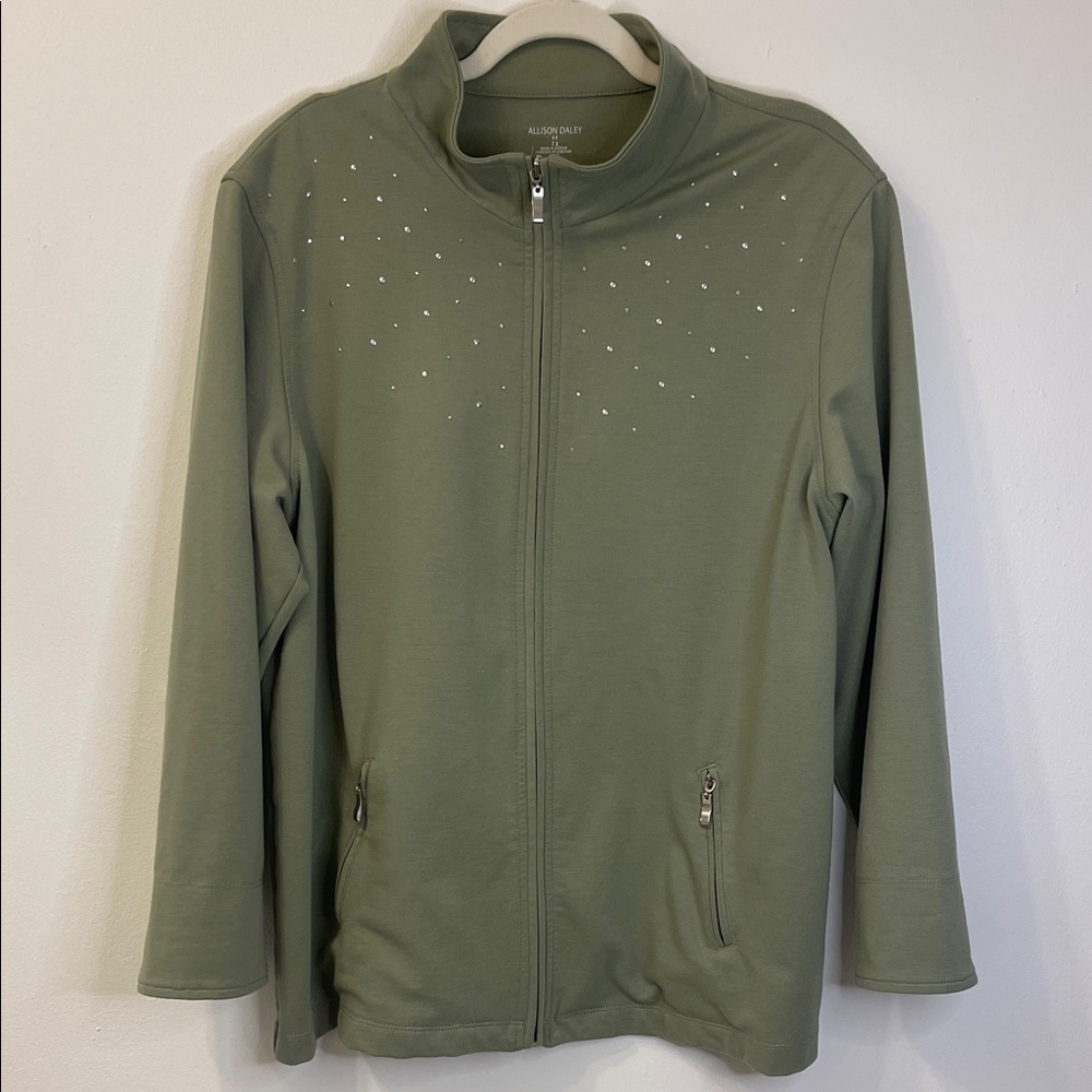 Allison Daley Zip Up Sweatshirt Size 1X PTP 24”-26”